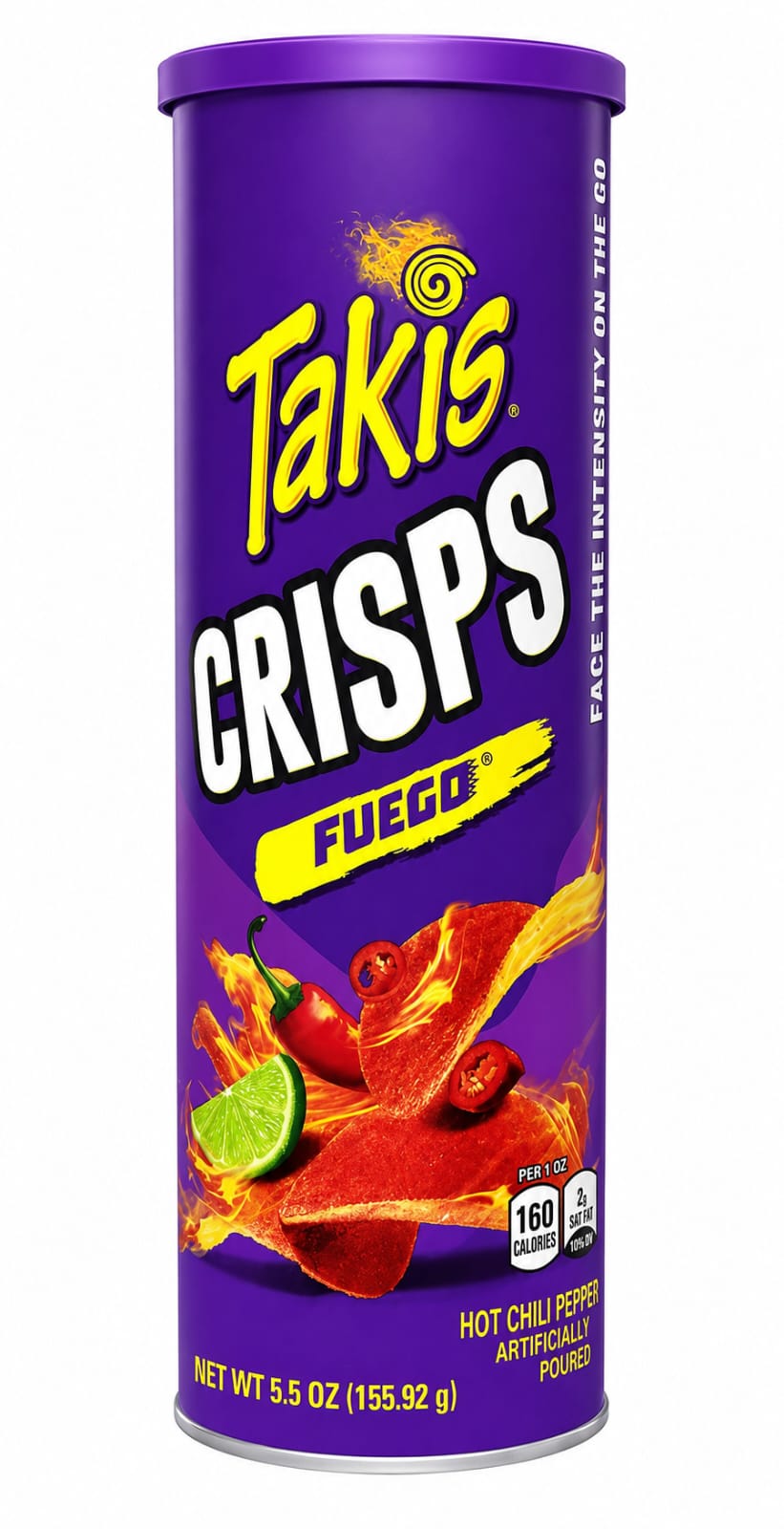 Takis Crisps Fuego Potato Crisps | Hot Chili Pepper & Lime Flavored | Extra Crunchy Snack