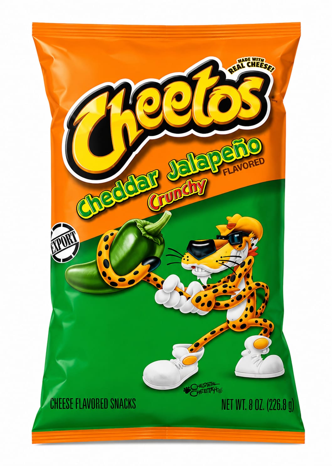 Cheetos Cheddar Jalapeño Crunchy Cheese Flavored Snacks | Spicy & Crispy Corn Puffs