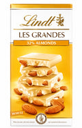 Lindt Les Grandes White Chocolate with 32% Whole Almonds – Premium Swiss Chocolate Bar (150g)