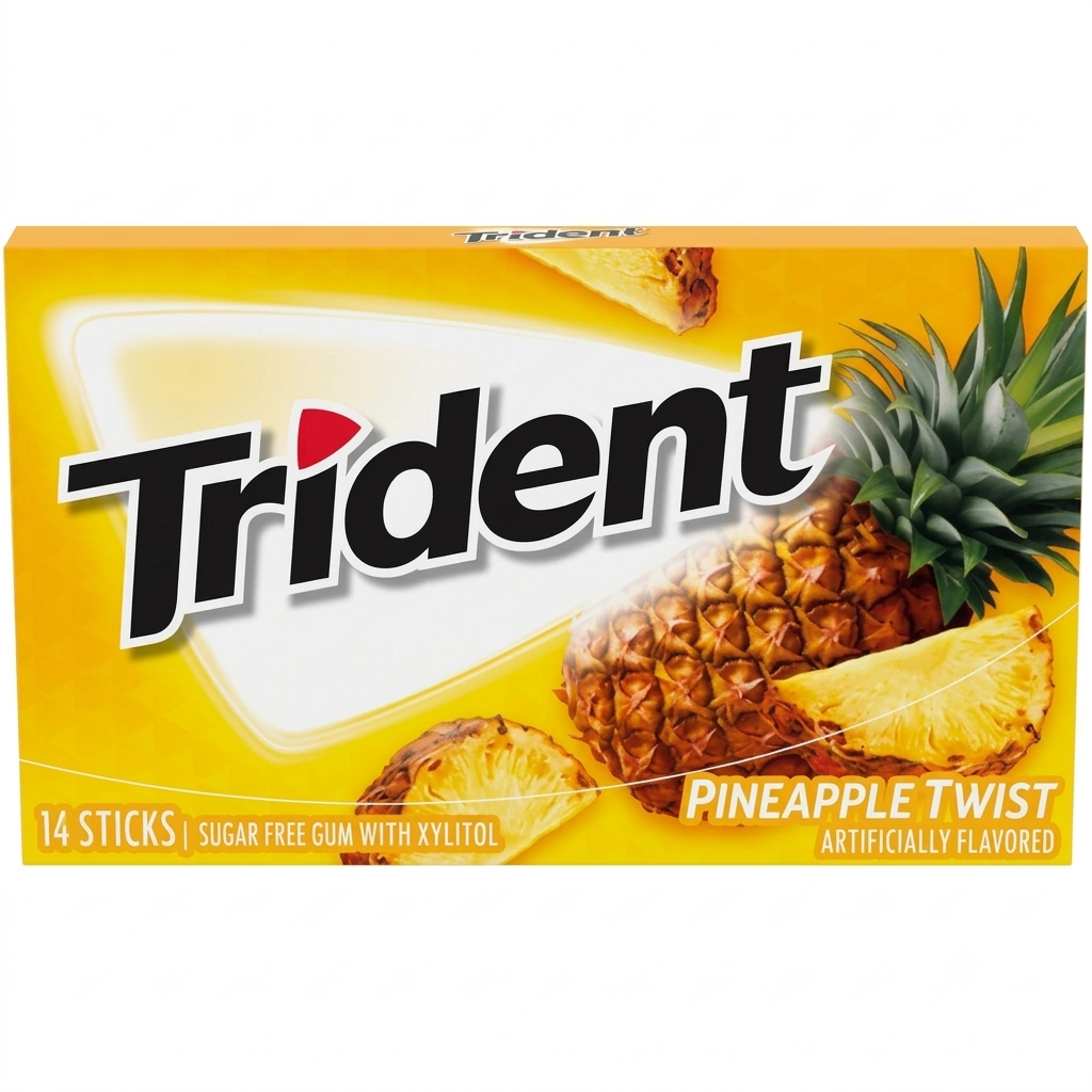 Trident Pineapple Twist Sugar free 14Sticks Imported