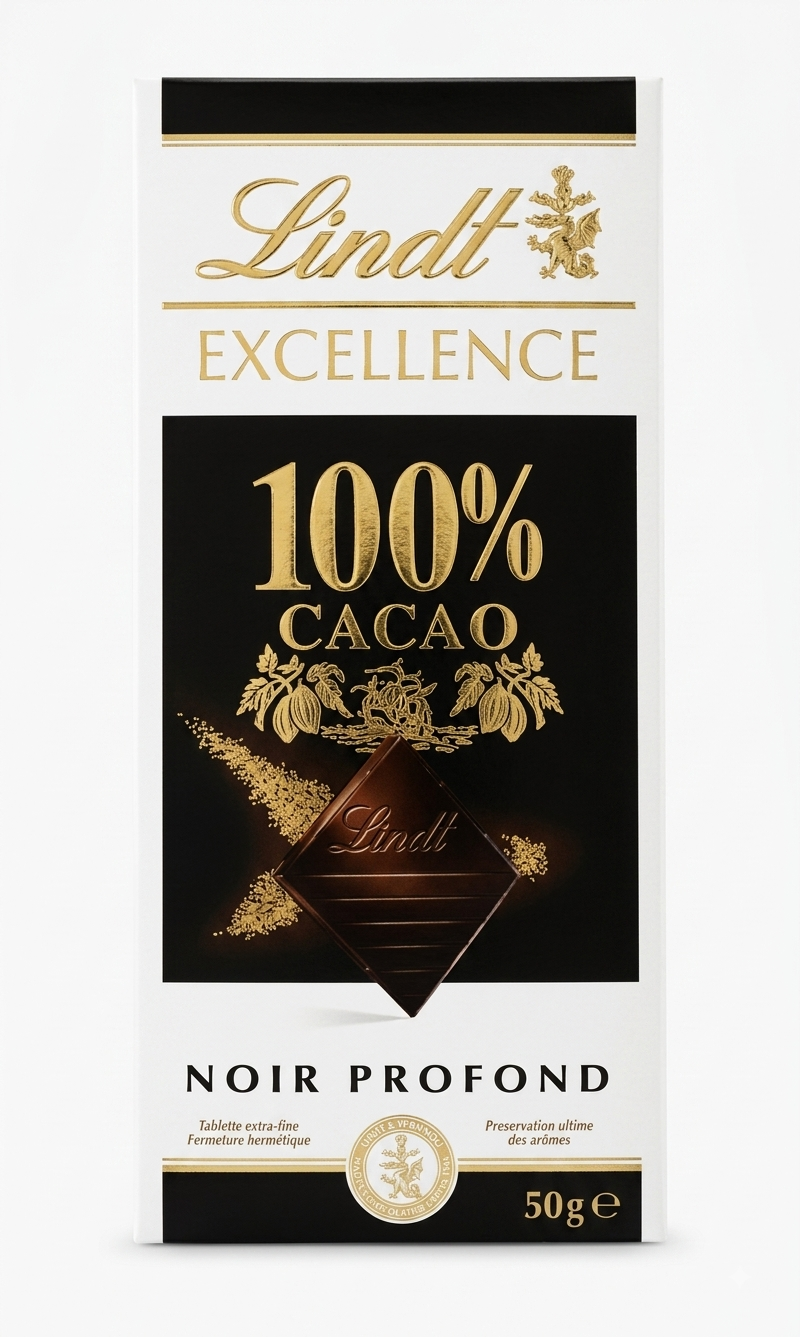 Lindt Excellence 100% Cacao Noir Chocolate Bar 50g