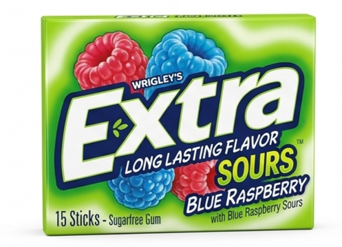 Extra Sours Blue Raspberry 15sticks Sugar Free