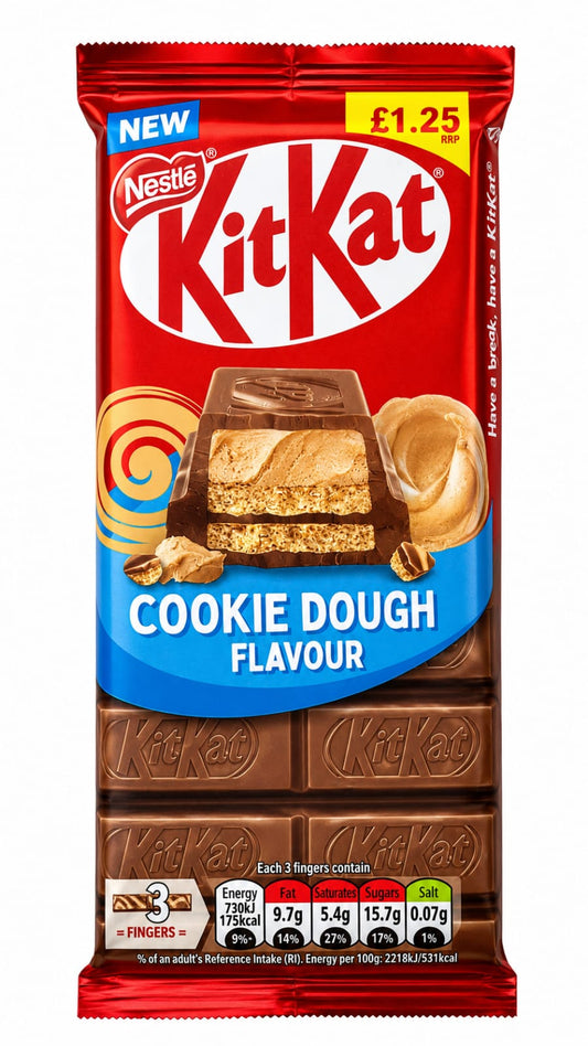 Nestlé KitKat Cookie Dough Flavour Chocolate Bar – Crispy Wafer with Cookie Dough Filling