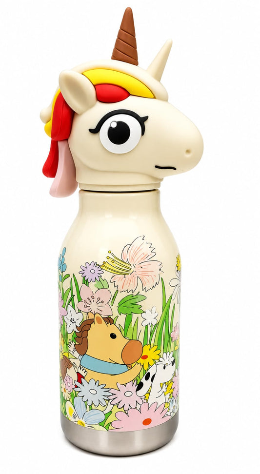 Kids Stainless Steel Unicorn Water Bottle with 3D Unicorn Lid – Insulated Leakproof Bottle