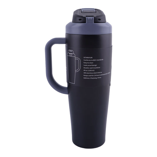 AJF Sitarayuri Stainless Steel Vacuum Insulated Tumbler, 1200ml, Black